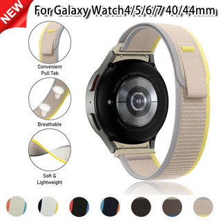 ไนลอนสายกีฬาสําหรับ Samsung Galaxy Watch 6 คลาสสิก 43 มม. 47 มม.ใช้งานร่วมกับ Galaxy Watch 7 6 5 4 40 มม.44 42 46 มม.5 Pro 45 มม.Correa สร้อยข้อมือ