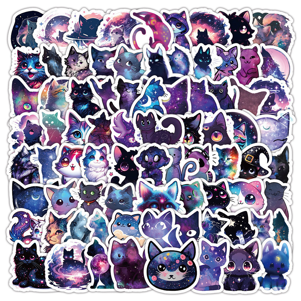100ชิ้น/เซ็ต ❉ สติ๊กเกอร์ขนาดเล็กแมวท้องฟ้าเต็มไปด้วยดวงดาว ❉ Diy แฟชั่นสติ๊กเกอร์ Doodle กันน้ํา