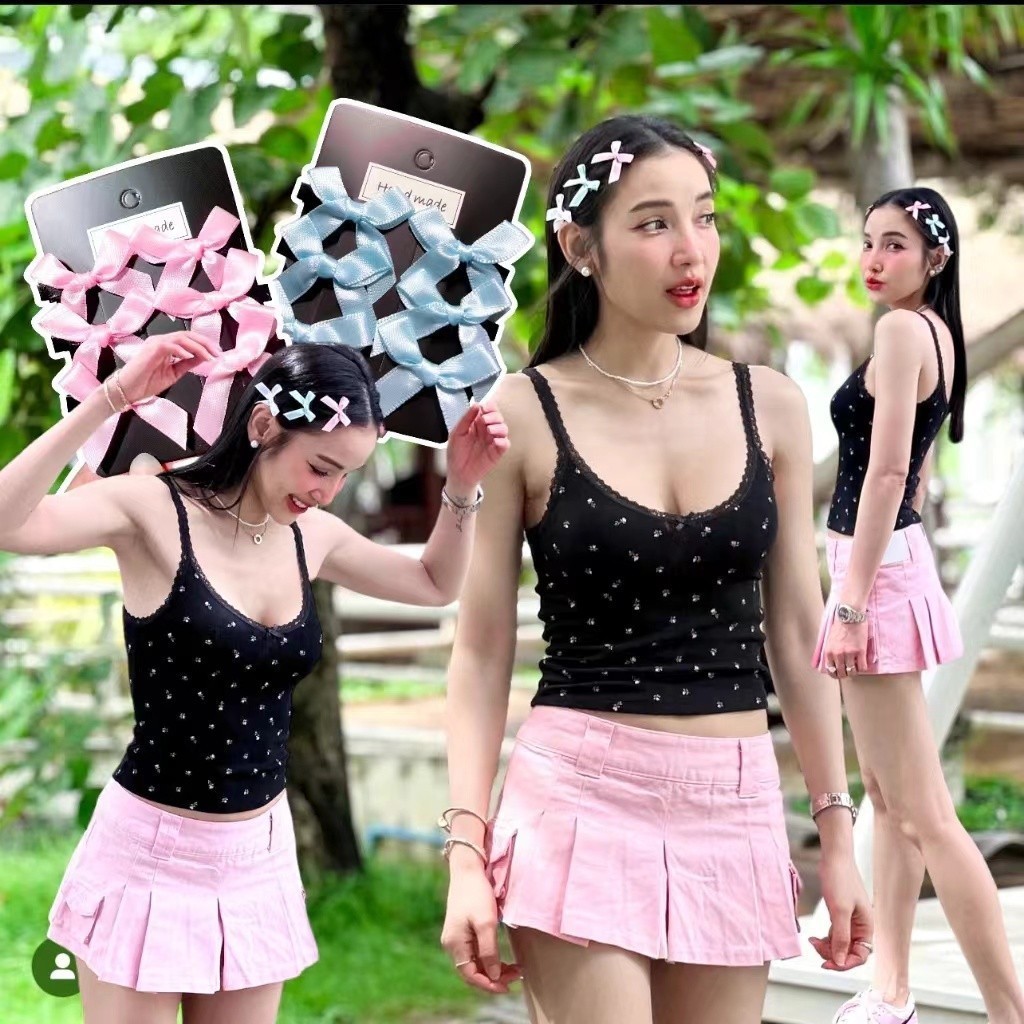 สําหรับผู้หญิง ประดับโบว์ หรูหรา สําหรับผู้หญิง กิ๊บติดผม แบบริบบิ้นถัก ประดับโบว์ เข้ากับทุกการแต่งกาย สไตล์หวานแหวว