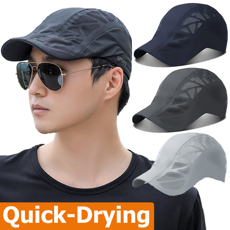 Summer Sports Mens Sun Hats Breathable Mesh Quick-drying Visor Caps Outdoor Gorro Hombre Boina Golf 