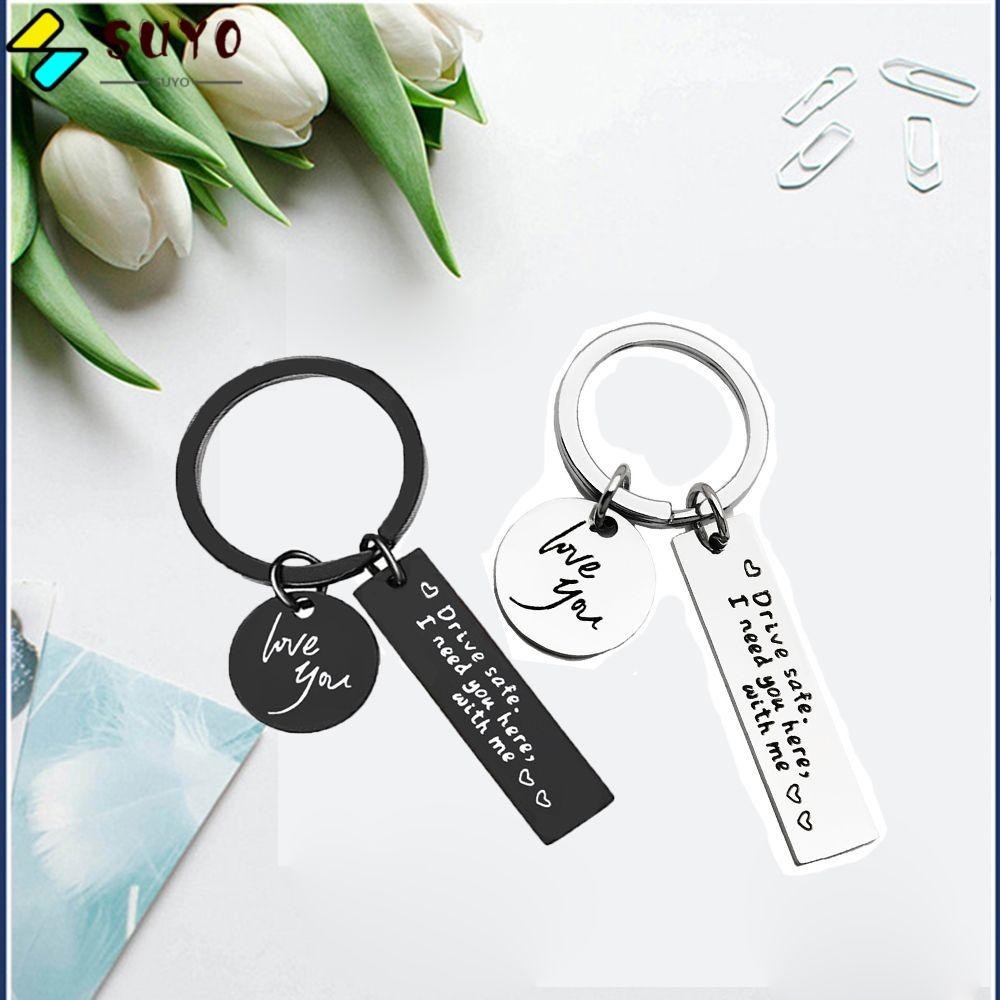 Suyo Drive Safe Keychain Decorative Round Metal I Need You Here With Me