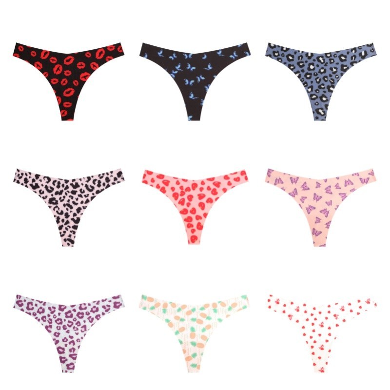 Allofme ผู้หญิงไม่มีรอยต่อและไร้ร่องรอยกางเกงชั้นในเซ็กซี่พิมพ์ Thongs จีสตริงนุ่มสบาย 15 สี ราคา ถูกที่สุด ดีลบีเคเค แกลเลอรีภาพที่ 8