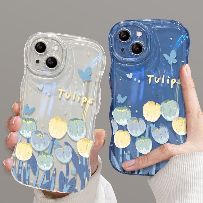 COD Case For เคส iPhone 16 11 13 12 15 14 Pro XS Max XR X SE 8 7 Plus เคส Flowers พท์มือถือแอปเปิ้ล คลื่น เเคสโทรศัพท์