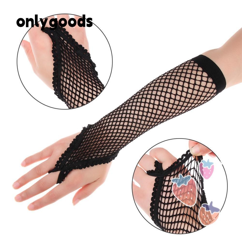 เท่านั้น Lace Mittens แฟชั่นประสิทธิภาพเต้นรําตาข่ายแข็ง Fishnet ถุงมือ