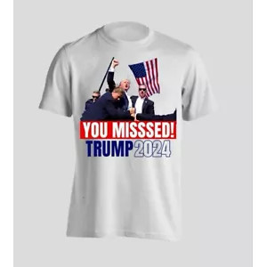 Donald trump Sniper (คุณพลาด) T-shirt 2024 S-5XL