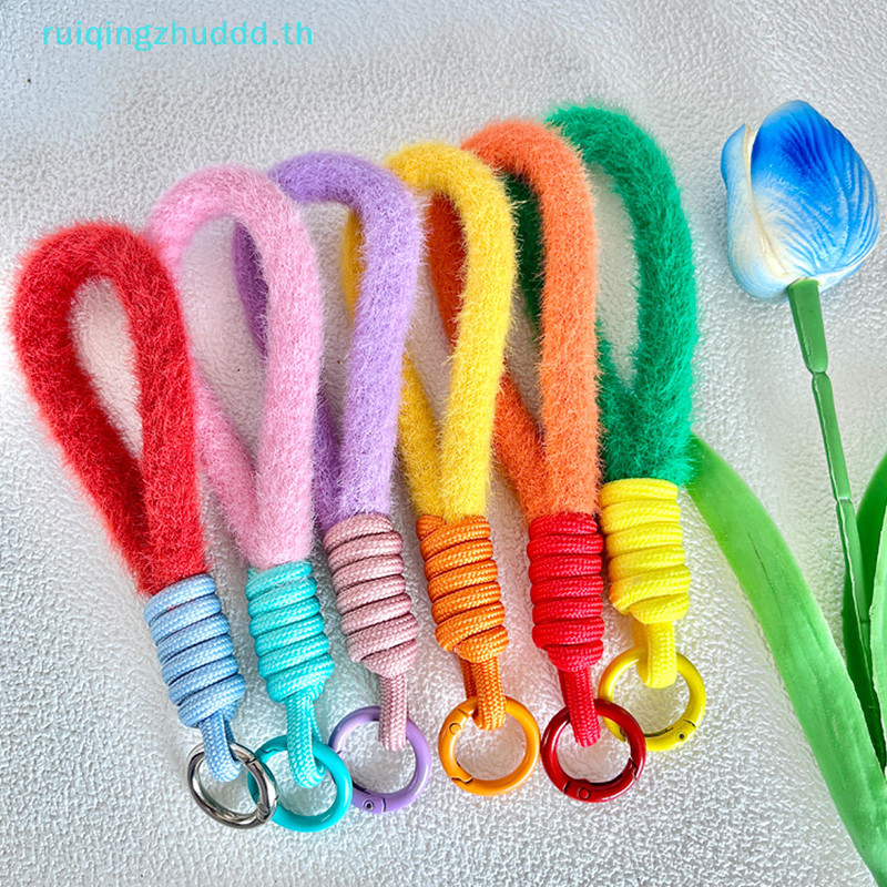 [MZ] Creative Plush Lanyard พวงกุญแจสําหรับเคสโทรศัพท์ผู้หญิง Anti Lost Knot เชือกสายคล้องกุญแจรถ Diy อุปกรณ์เสริมแฟชั่นพวงกุญแจ [TH]