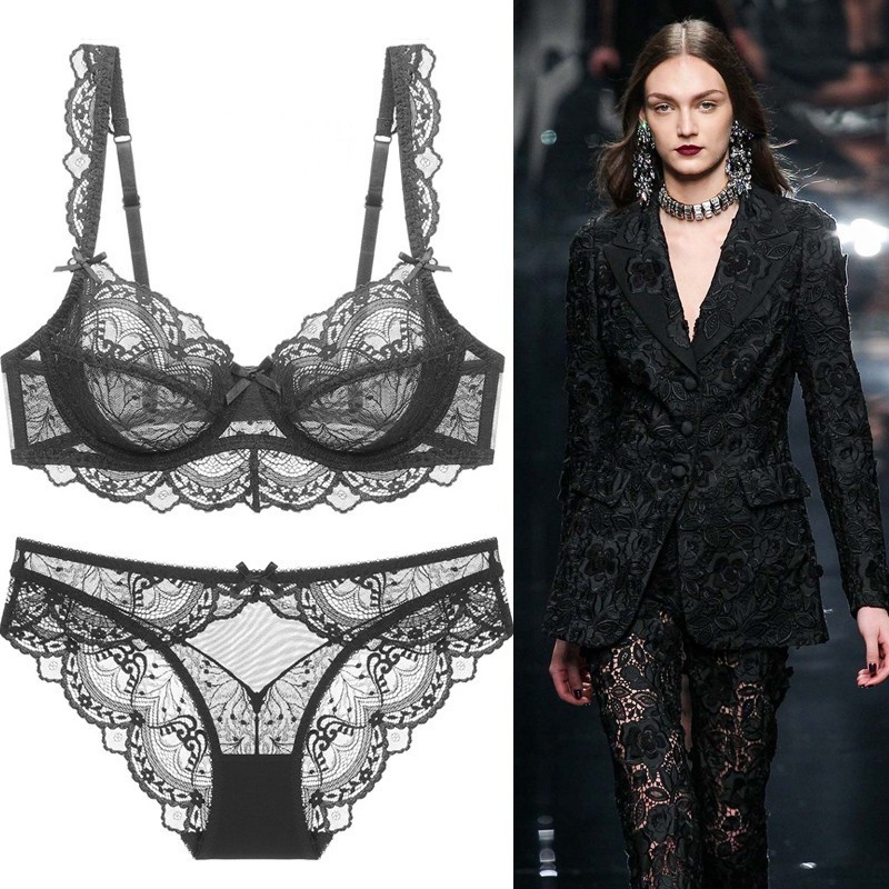 Victoria Bubble ชุดชั้นในเซ็กซี่ผู้หญิงสไตล์บางหน้าอกใหญ่หน้าอกเล็ก Pure Desire ลูกไม้ Anti-sagging Bra