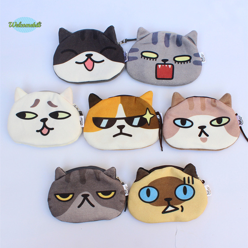 [ยินดีต้อนรับ] Kawaii Cat หูฟังกระเป๋าเด็กกระเป๋าใส่เหรียญ Interesg Cat Expression หูฟังสายเคเบิลข้อมูลกระเป๋าเก็บแบบพกพาใหม่