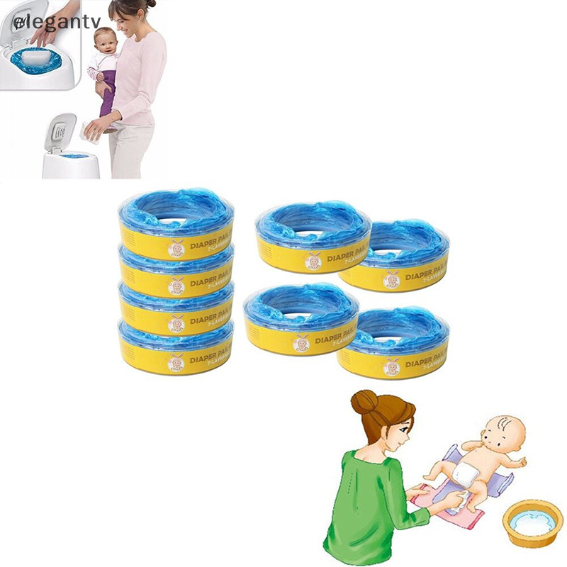 Egn 4 ชิ้นถังผ้าอ้อมเด็กถุงเติมถุงขยะผ้าอ้อม Genie Angel care ผ้าอ้อม N