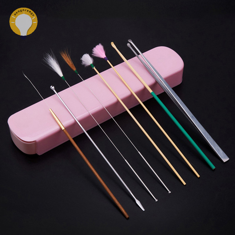 [neogrange] 8 ชิ้น Ear Wax Pickers ชุดทําความสะอาดหูช้อน Wax Remover กําจัดเครื่องมือทําความสะอาดหู TH