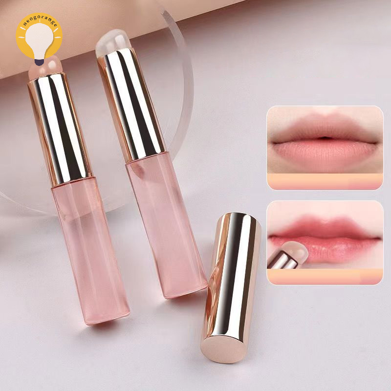 [neogrange] แปรงลิปนุ่มทรงกลมซิลิโคนขนาดเล็กพร้อมฝาปิด Pro Lip Application Smudge Brush Girls Women Cosmetic Tools Make Up Brushes TH