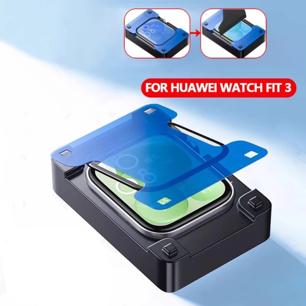 3 ชิ้นป้องกันกระจกอ่อนสําหรับ Huawei Watch Fit 3 Smartwatch Full Screen Protectors บนสําหรับ Huawei Fit3 ฟิล์มฝาครอบสายคล้อง 3D ฟิล์มพร้อมเครื่องมือชุดติดตั้งง่าย
