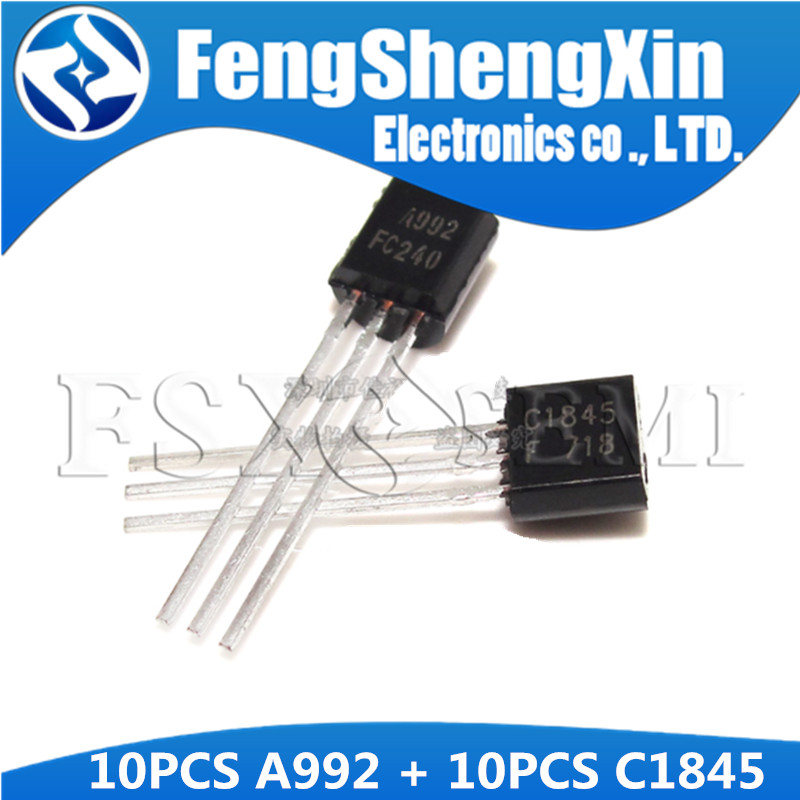 20pcs 2SA992 TO-92 2SC1845 TO92 10 คู่ (10PCS A992 + 10PCS C1845) hi-fi หลอด PNP SILICON TRANSISTOR