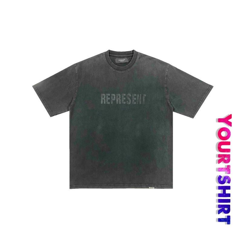 #T4 Plus ขนาด Crewneck ล้างน้ําเกาหลีแฟชั่นกราฟิก Tee Unisex เดี่ยวแถว Monochrome ตัวอักษรเย็บปักถักร้อยคู่ผ้าฝ้าย Vintage Streetwear เสื้อยืดสําหรับชาย
