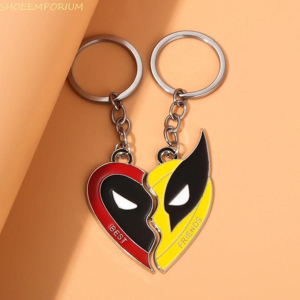 Shoeemporium Electroplating Matching Pendant, Alloy Movie Peripherals Cartoon Matching Pendant, Superhero Keychain Best Friends Funny Put Together Metal Keychain Marvel Fan