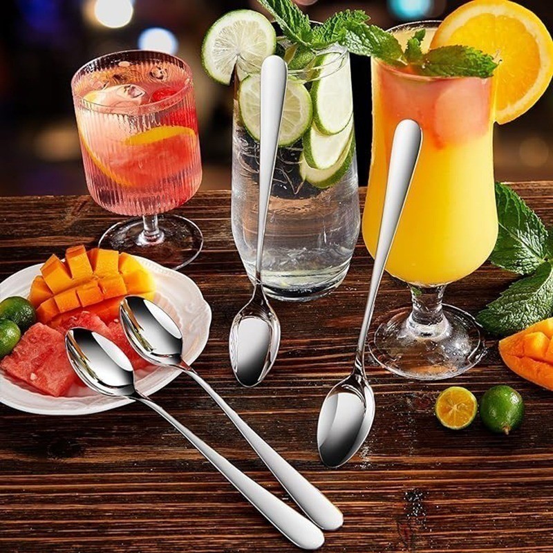 ช้อนสแตนเลสหนา-ช้อนขนมด้ามยาว-ส้อมผลไม้ขนาดเล็ก-ช้อนส้อมอเนกประสงค์ - รูปที่ 2