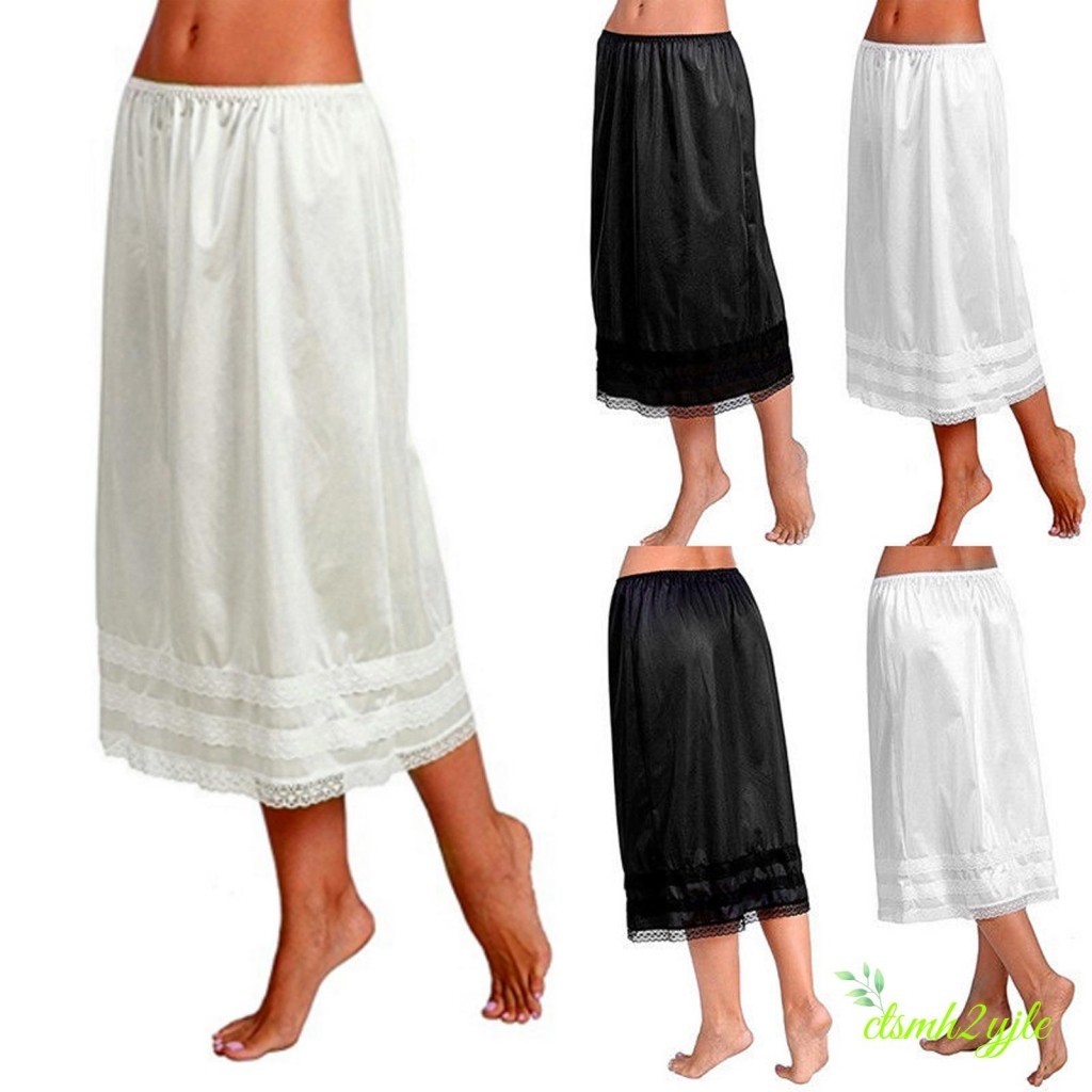ผู้หญิงสีทึบกระโปรงลูกไม้ Elasticated เอวห่อ Maxi กระโปรงเรียบหลวมกระโปรงชุดเดรสวินเทจ