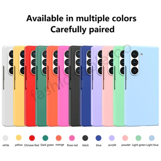 ปลอกสีทึบสําหรับ Samsung Galaxy Z พับ 7 6 5 4 3 Fold7 Fold6 Fold5 ZFold7 ZFold6 ZFold5 ZFold4 ZFold3 ปลอก Macaron ผิวรู้สึกพับกันกระแทกป้องกันปกหลัง