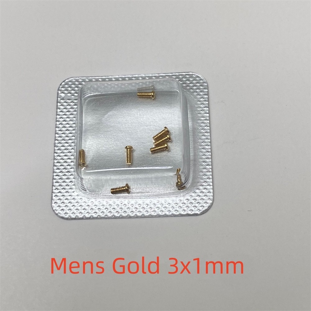 8 ชิ้น 2.5x1 มิลลิเมตร/3x1 มิลลิเมตรนาฬิกาฝาหลังสกรู Slotted สกรูสําหรับนาฬิกา Cartier