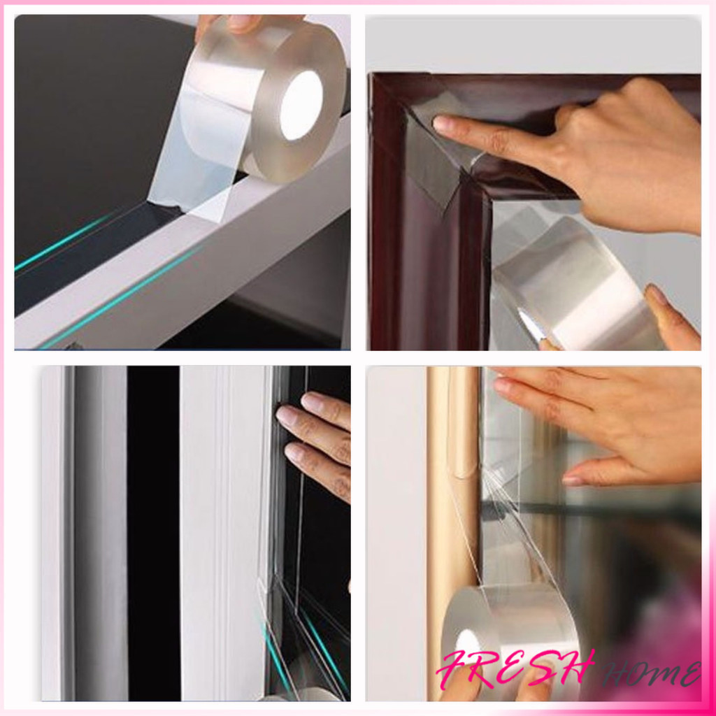 Fresh เทปอะคริลิคใส กันน้ํา กันเชื้อรา มีกาวในตัวาหรับอ่างล้างจาน ห้องน้ํา ห้องครัว หน้าต่าง Transparent tape - รูปที่ 4