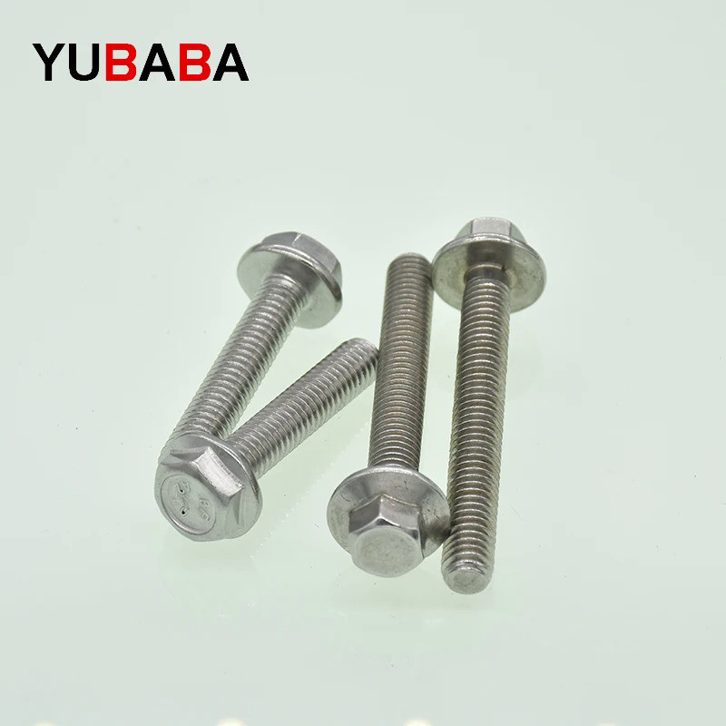 M4 M5 M6 M8  Hex Flange Bolt  Stainless Steel Flange Bolts Screws Hex Cap Washer Head Bolts Fastener