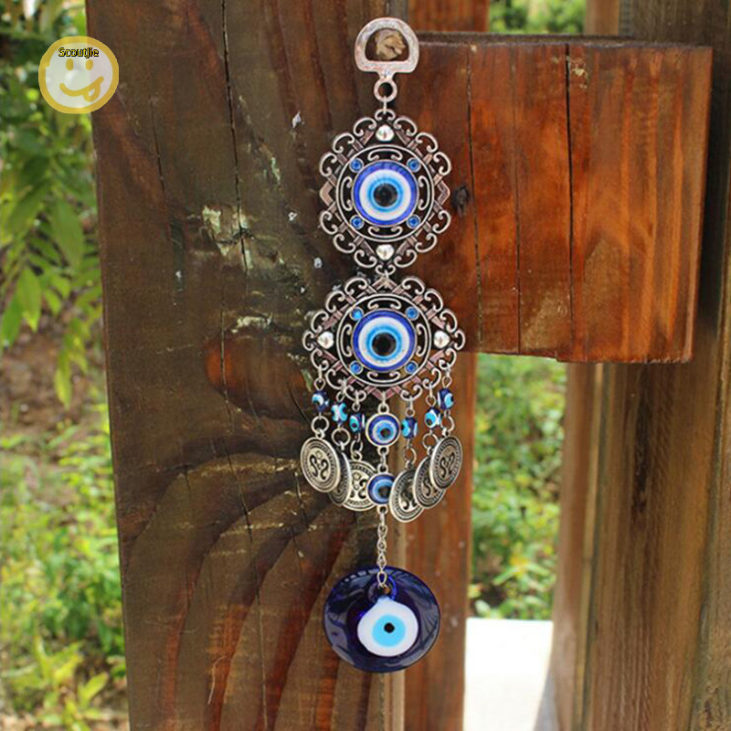 Scoutjie Wind Chimes ตุรกี Evil Eye จี้บ้านแขวนผนังตกแต่งป้องกัน TH