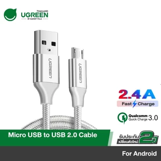 UGREEN สายชาร์จ Micro USB 2.4A USB 2.0 Qualcomm 3.0 สายชาร์จแอนดรอยสีดำ สาย Fast ชาร์จ สำหรับ A5S j7 A7 A6+ US290