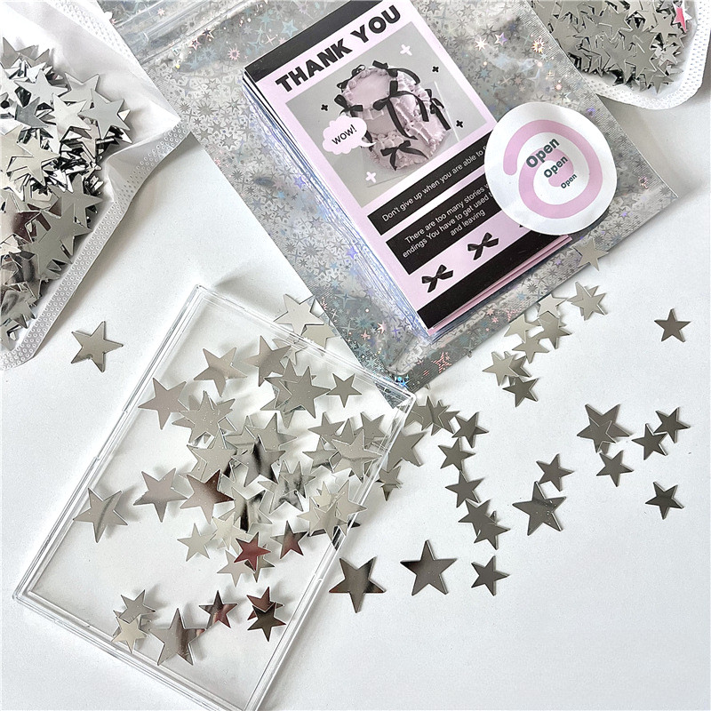 Ins Silver Star Sparkle ของขวัญบรรจุภัณฑ์อุปกรณ์ตกแต่ง DIY วัสดุบรรจุ