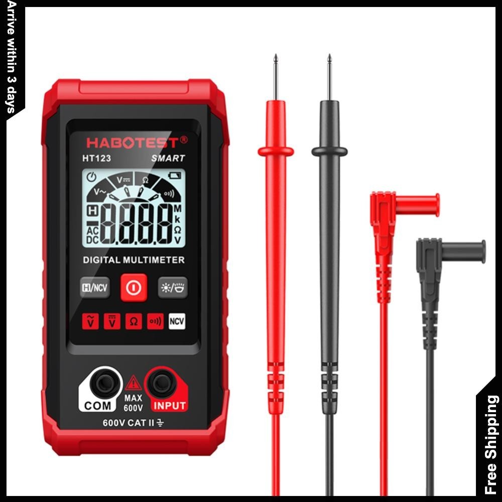 Habotest HT123 เครื่องทดสอบมัลติมิเตอร์แบบดิจิตอลเครื่องตรวจจับแรงดันไฟฟ้าแบบไม่สัมผัส AC/DC