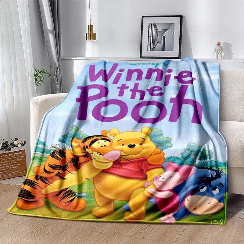 Disney Winnie The Pooh Eeyore การ์ตูนอะนิเมะผ้าห่มสําหรับเด็ก Super Soft ผ้าห่มน่ารักสําหรับเดินทางผ้าปูที่นอนผ้าห่มของขวัญวันเกิด