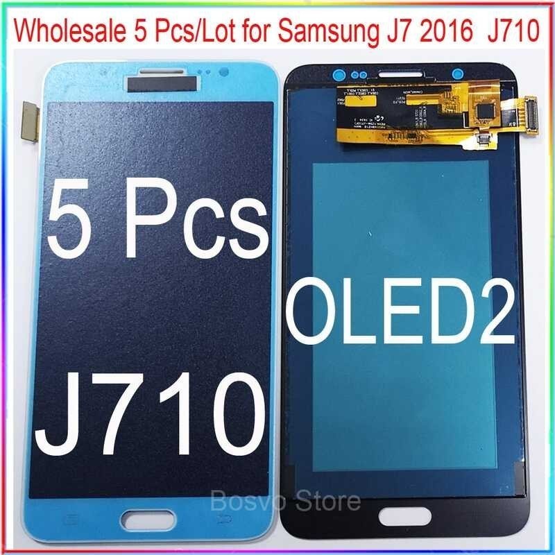 Wholesale 5 Pieces/Lot for Samsung J7 2016 J710 LCD Screen display with touch Digitizer assembly O