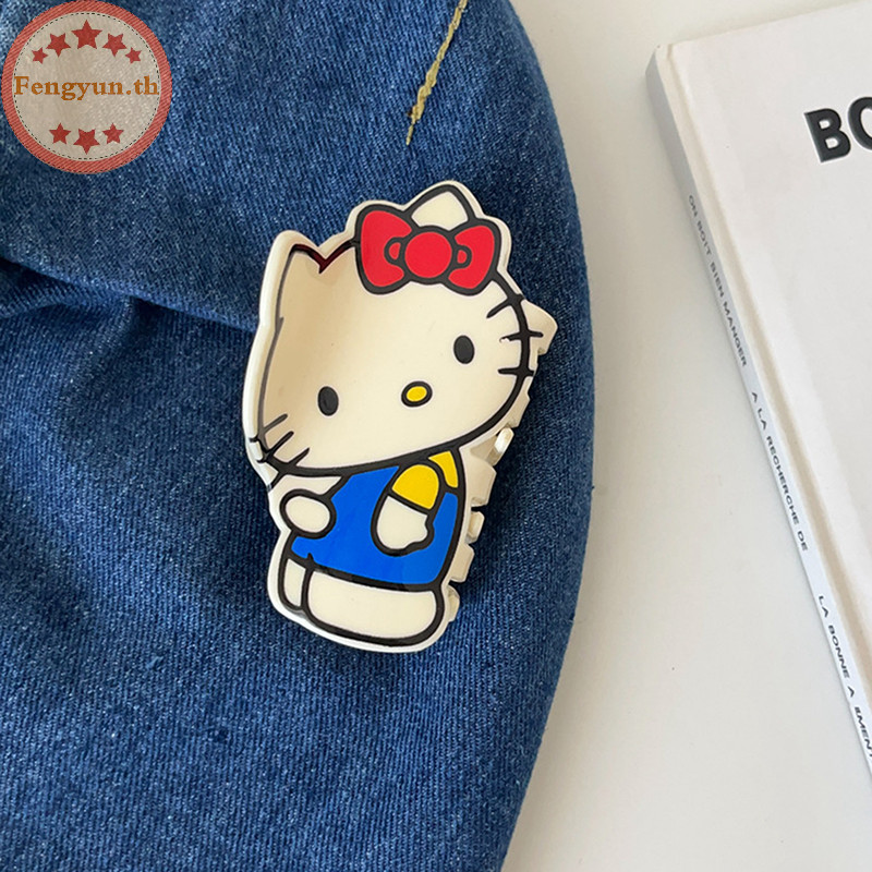 Fengyun Kawaii หวาน Sanrio Hello Kitty ผม Claw สําหรับผู้หญิงสาวการ์ตูนน่ารักผมหางม้า Hairpins Headwear แฟชั่นอุปกรณ์เสริมผมของขวัญ TH