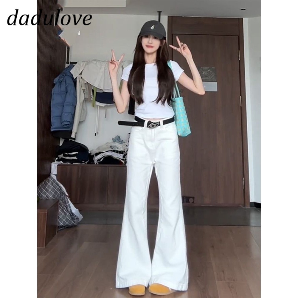 DaDulove New American Ins High Street Retro Micro-flare Jeans Niche High Waist Wide Leg Pants plus Size Trousers