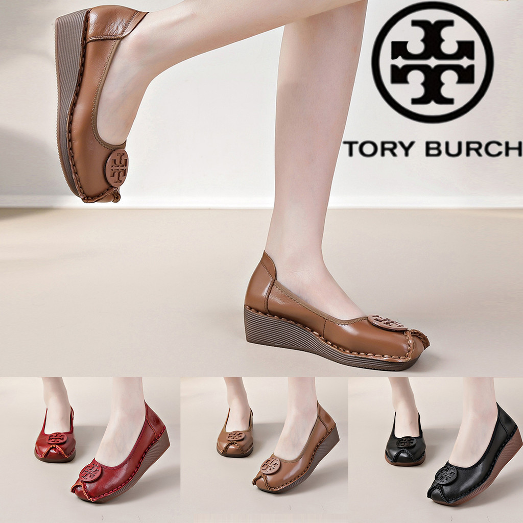 Tory Burch Mirror Ballerina Tory Burch รองเท้าผู้หญิง Tory f Ballerina ผู้หญิงรองเท้าหนัง 5 ซม.สูง