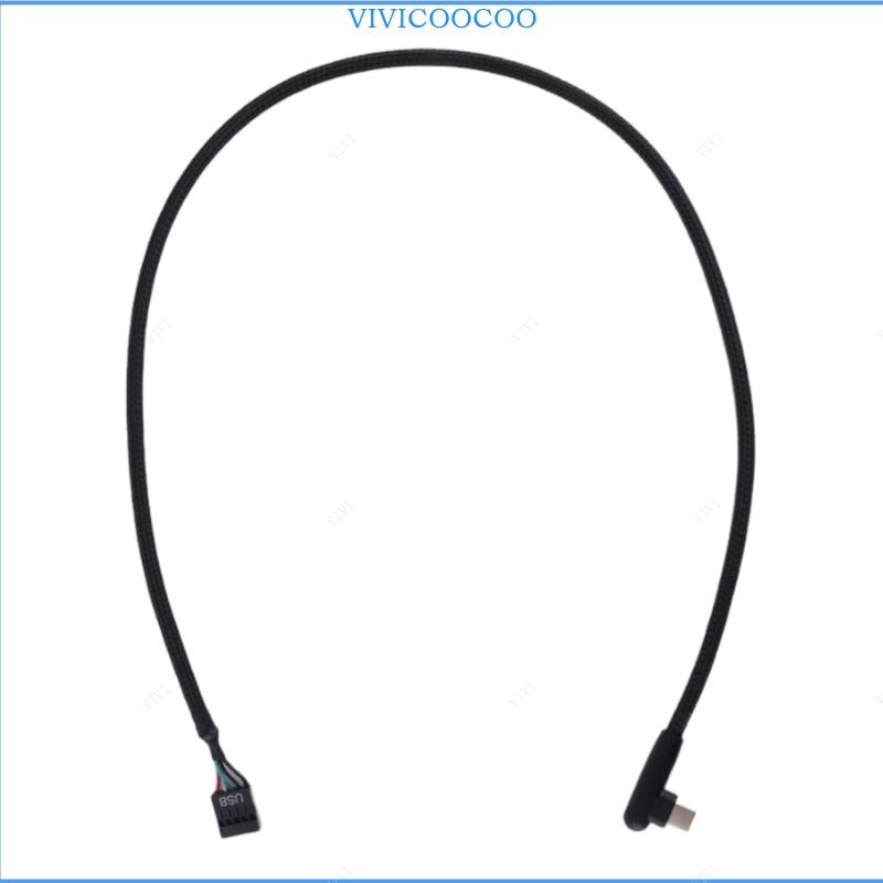 Vivi USB 9Pin to Type C อะแดปเตอร์แปลงสายเคเบิลข้อมูลป้องกันการรบกวนสัญญาณที่ดีขึ้น Integrity 60 ซม.สายตาข่าย