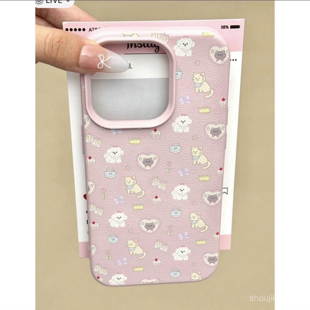 สุนัขและแมวรัก Apple 13เคสมือถือ iphone15ผิว11ลายหนัง14PLUS บุคลิกภาพ12PROMAX fipi