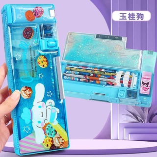Sanrio Melody Glitter กล่องเครื่องเขียนมัลติฟังก์ชั่นนักเรียนชั้นประถมศึกษากล่องดินสอการ์ตูนสาวคว