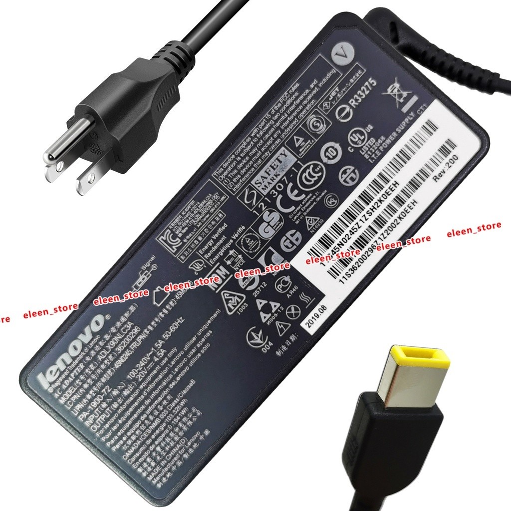 90W 4.5A 20V แล็ปท็อปอะแดปเตอร์ AC สําหรับ Lenovo ThinkPad X1 adlx90nlc3a adlx90ncc3a adlx90ndc3a e4