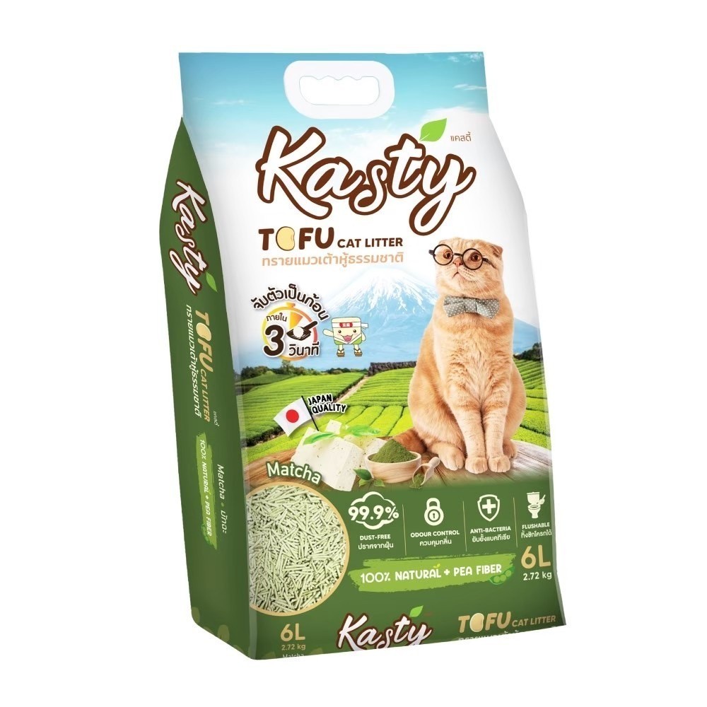 [ 6 ลิตร ] Kasty ทรายแมวเต้าหู้ธรรมชาติ ดับกลิ่นดีเยี่ยม จับตัวเป็นก้อนเร็ว รูปที่ 6