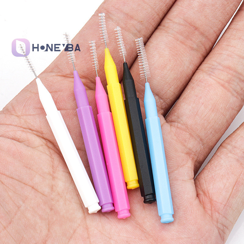 <Honeyby> 10 ชิ้นทําความสะอาด Interdental แปรงไหมขัดฟัน Braces Light ฟัน Picks Flossers แปรงขนตาเครื่องมือความงามแปรง