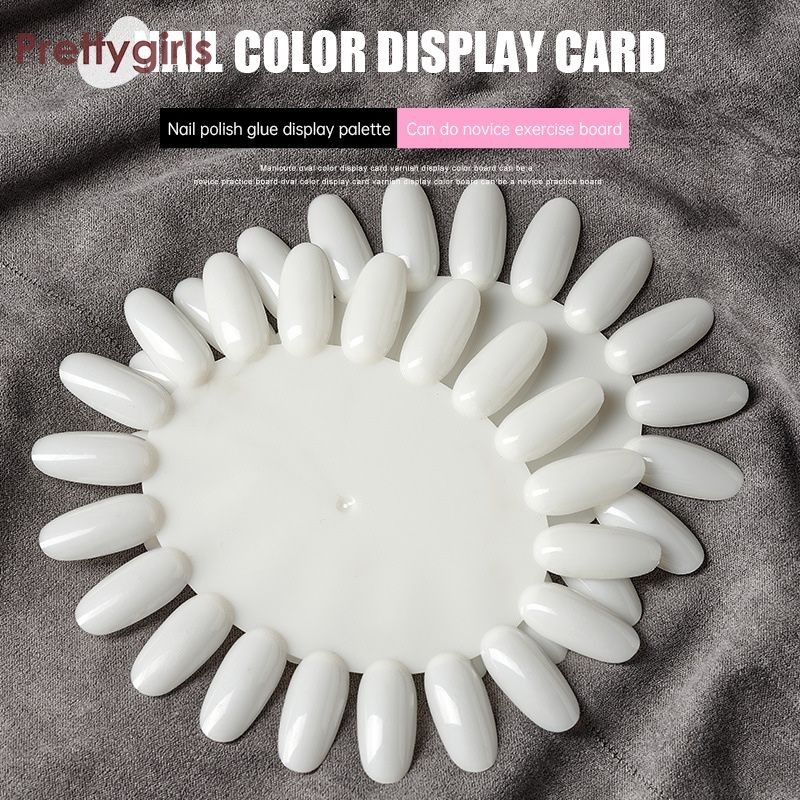 PY.th กระดานแสดงเล็บ การ์ดสีรูปไข่ยาทาเล็บการ์ดสีเล็บเครื่องมือ-PY