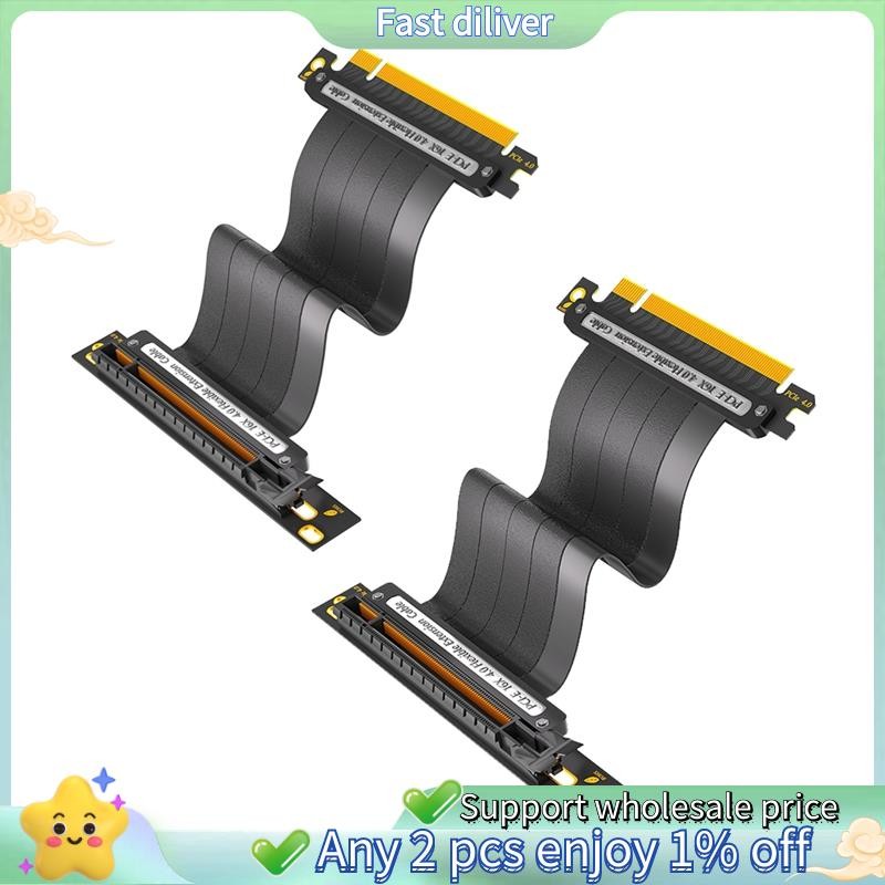 Pcie 4.0 16X Extension Cable, 64GBS ความเร็วสูง GPU Riser Cable สําหรับ GPU Extension Card, ความยาว (90 องศา)