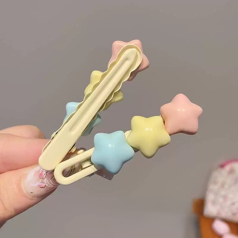 น่ารักครีมหวาน Tricolor ดาวห้าแฉก Duckbill คลิปสาวหัวใจคลิปด้านข้างคลิป Bangs Star Hairpin หญิง ราคา ถูกที่สุด ดีลบีเคเค แกลเลอรีภาพที่ 5