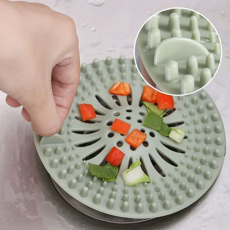 ซิลิโคนปิดฝาท่อระบายน้ำคละสี แผ่นกรองท่อระบายน้ำ ป้องกันการอุดตัน ฝาครอบยางปิดท่อระบายน้ำ