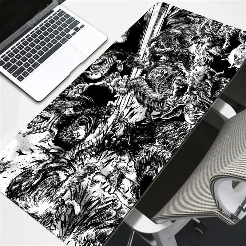 แผ่นรองเมาส์ Berserk Guts Gamer Gaming Mouse Pad Guts ดาบ Berserk อุปกรณ์เสริมคอมพิวเตอร์คีย์บอร์ดขนาดใหญ่แล็ปท็อป Padmouse ความเร็วโต๊ะ