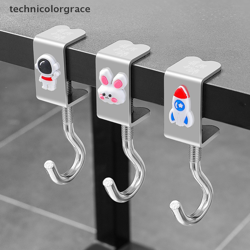 Technicolorgrace ปรับหมุนได้ที่ถอดออกได้ขอบโต๊ะตะขอสํานักงานเดสก์ท็อปตะขอโรงเรียนสํานักงานนักเรียนกระเป๋าขวดน้ําตะขอ TCE