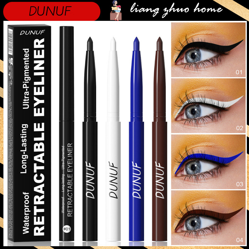 Dunuf Matte Glitter Gel Eyeliner Pencil Smooth Waterproof Blue Black Eyeliner Fast Dry Matte Eye Liner Pen Long Lasting Eyes Makeup