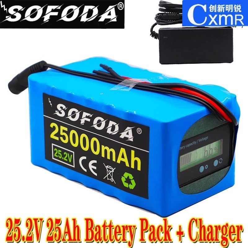 ✪Battery 24V 6S4P 25Ah battery 500W high power battery 25.2V 25000mAh E-bike BMS electric bicycle wi