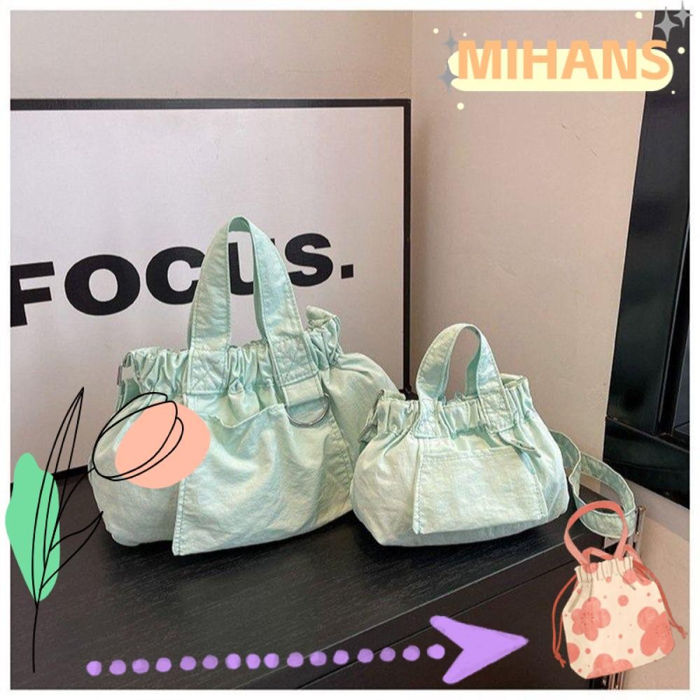 Mih Bucket Bag, กระเป๋าสะพายจับจีบดีไซน์, กระเป๋าสะพายข้างสีทึบ Niche INS