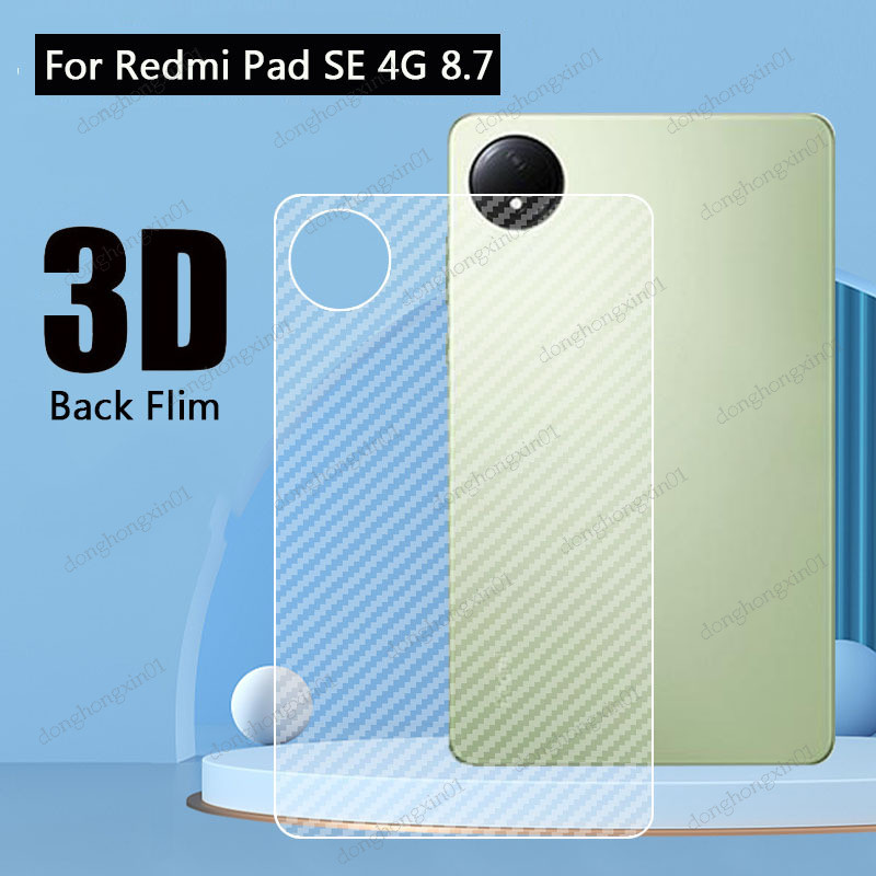 สําหรับredmi Pad SE 4G 8.7 นิ้ว 3Dโปร่งใสฟิล์มด้านหลังสําหรับXiaomi Poco Pad Pad 12.1 "6S Pro 12.4 นิ้ว 2024 Pad 6 6Pro 5 5Pro Redmi Pad SE 11 นิ้วคาร์บอนไฟเบอร์ด้านหลังฟิล์ม